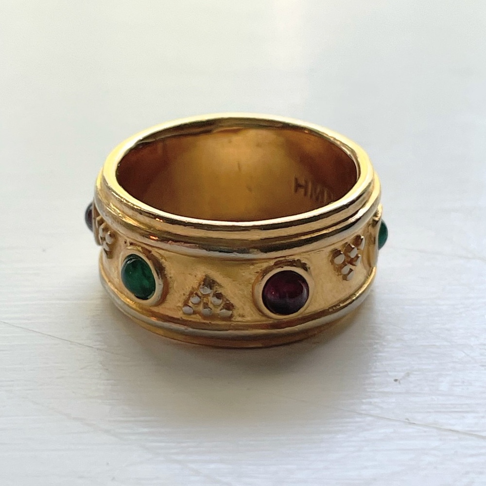 Vintage Byzantine Style Multi-Gemstone Band Ring from The Museum Company - Picture 4 of 7